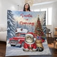 thumbnail image 2 of Santa is Coming Exotic Shorthair Merry Christmas Xmas Noel Truck Tree Quilt Blanket Cat Lover Kitten Owner Gifts Cozy Comforter Throw Blanket - 02023, 2 of 5