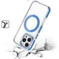 thumbnail image 5 of For Apple iPhone 16e Hybrid Clear Back Case with Invisible Camera Bracket Stand, MagSafe Magnetic Circle, Shockproof Color Frame Cover, XPM Phone Case [Blue], 5 of 11