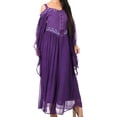 thumbnail image 4 of Sakkas Roisin Women's Medieval Celtic Renaissance Long Sleeve Costume Dress - Purple - L/XLP, 4 of 5