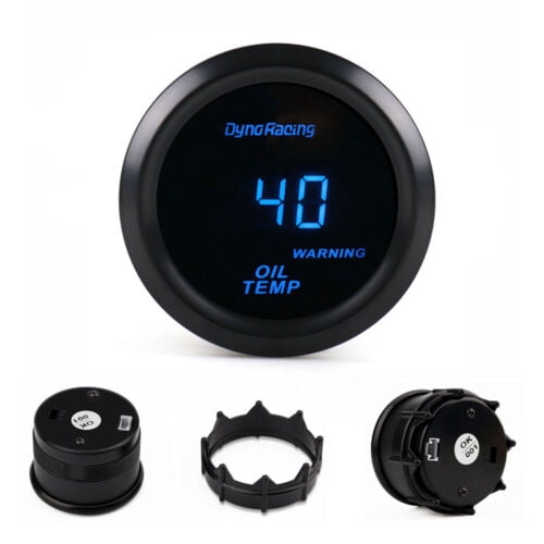 2'' 52mm Universal Oil Temperature Gauge Blue Digital LED Oil Temp Meter Tinted