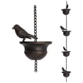 thumbnail image 1 of DFC Mobile Birds On Cups Rain Chain For Outside Rain Chains For Gutters Downspouts Dark Bronze, 1 of 7
