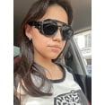 thumbnail image 2 of Gafas de sol Steampunk redondas retro para mujer y hombre, gafas vintage, montura de plástico ligero con revestimiento de cuero., 2 of 5