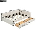 thumbnail image 2 of Harper & Bright Designs Full Upholstered Daybed with Storage Drawers, L Shaped Corner Sofa Bed Frame Floor Bed Frame with USB Charging for Teens Adults, Beige, 2 of 13