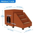 thumbnail image 6 of Dextrus 3 Steps Folding Pet Stairs,Cat Stairs,Dog Cat Ladder for High Beds,Pet Step for Small Dogs and Cats, Dog Ramp for Couch Sofa with Toy Storage - Brown, 6 of 7