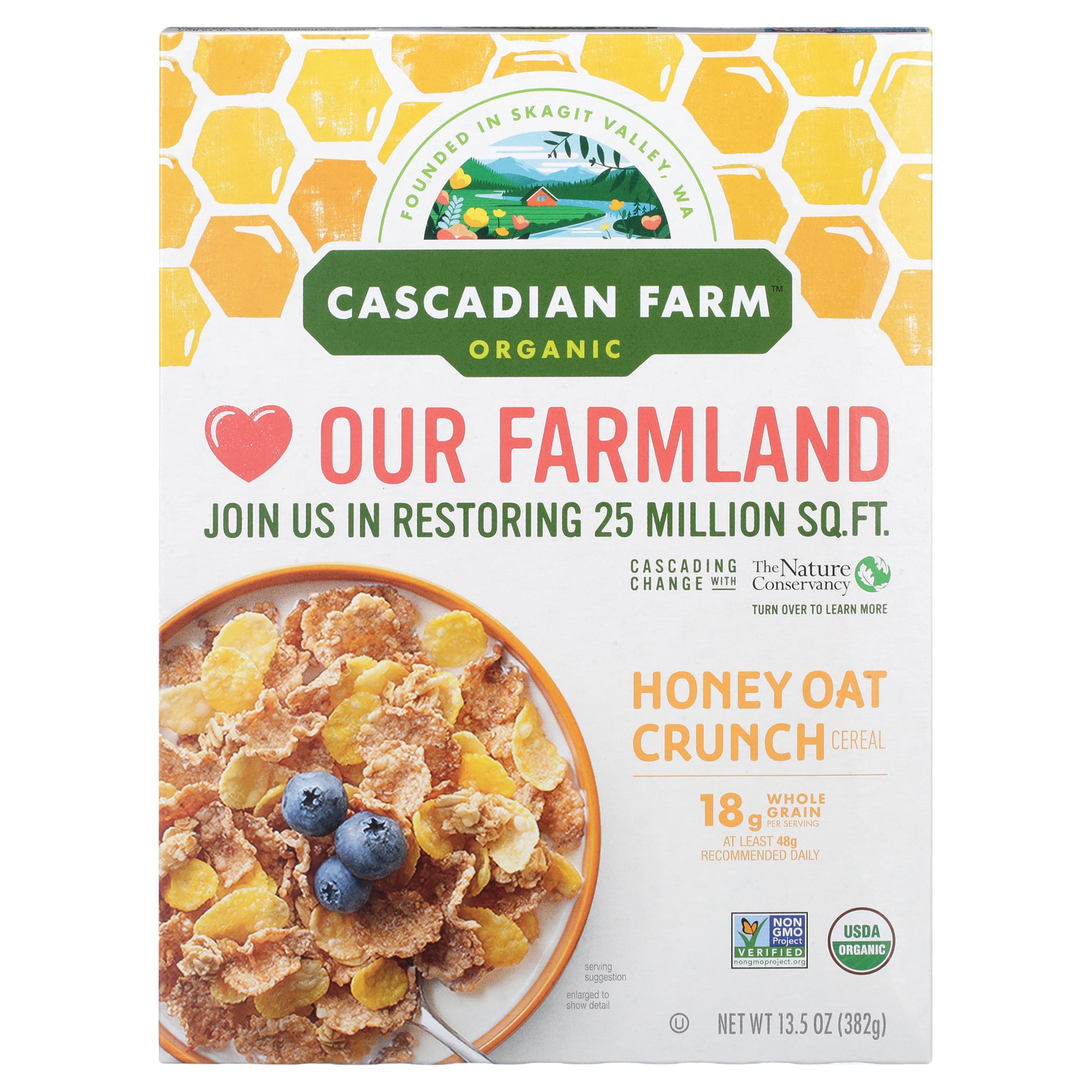 Cascadian Farm Organic Honey Crunch Oat Cereal 13 5 Oz Walmart Com Cascadian Farm Organic Honey Crunch Oat Cereal 13 5 Oz Walmart Com