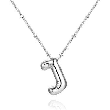 14k Solid Gold Cursive Initial Pendant – Real Gold A-Z Letter Charm With Diamond Cut Finish, Fits Up To 3mm Chain