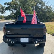 Vijay Compatible with 2005-2006-2007-2008-2009-2010-2011-2012-2013-2014-2015 Toyota Tacoma Rear Bumper Textured Black Steel with 4xLED Lights and 2xD-rings