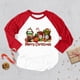 thumbnail image 5 of Camiseta con estampado de Feliz Navidad para niños, camiseta navideña para niñas y niños, camisetas con mangas raglán, ropa para niños, camiseta festiva, atuendo de fiesta, 5 of 5