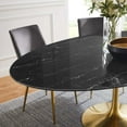 thumbnail image 7 of Modway Lippa 78" Oval Modern Artificial Marble/Metal Dining Table in Gold/Black, 7 of 7