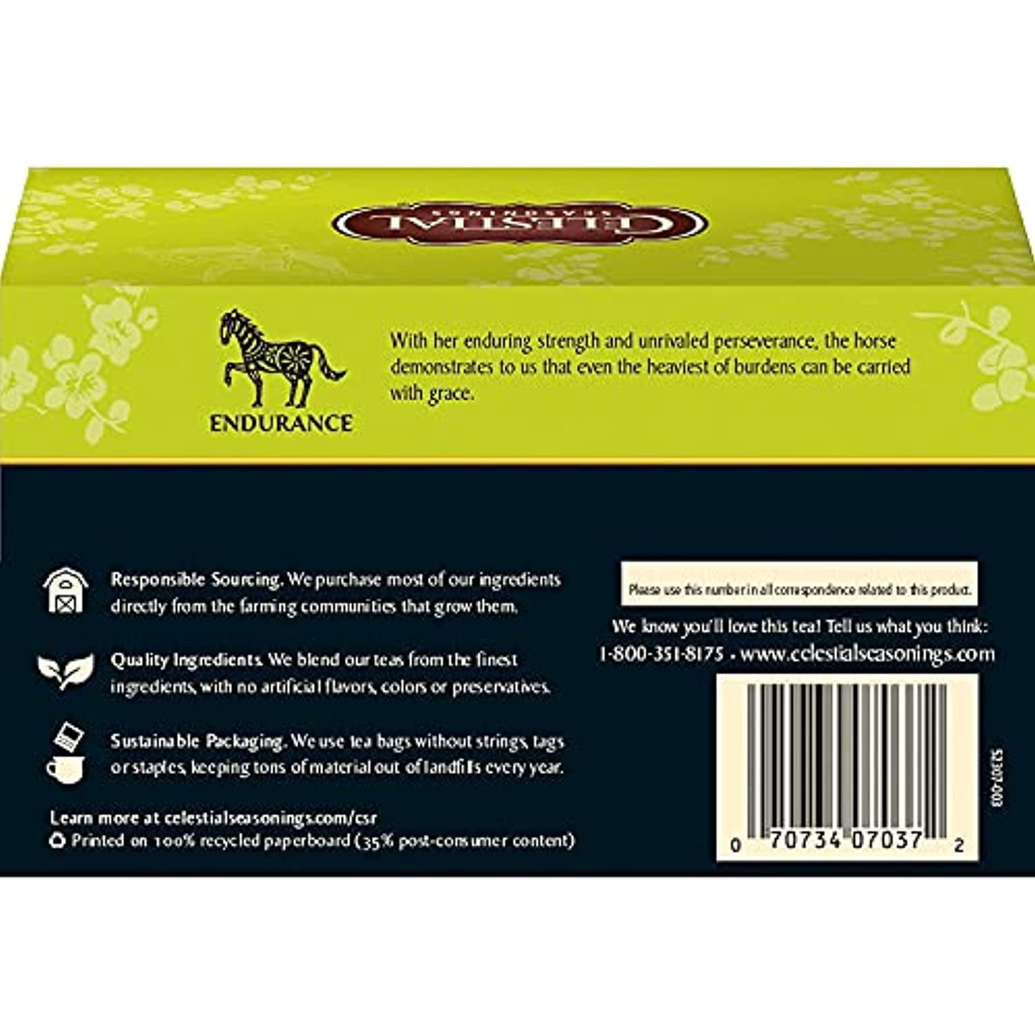 Celestial Seasonings Green Tea, Honey Lemon Ginseng, 20 Count (Pack Of 3)