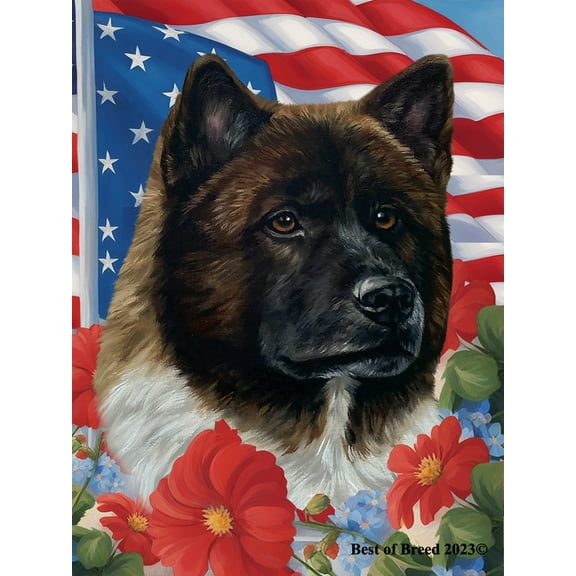 Akita - Best of Breed All-American Patriotic I Garden Flag