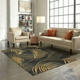 thumbnail image 2 of Modern Black Gold Plant Leaf Area Rugs, Vintage Golden Banana Leaf Indoor Rugs, Soft Machine Washable Kids Carpet For Living Room Bedroom Office Dining Room Classroom, 2 of 7
