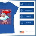 thumbnail image 4 of Tee Hunt Merry and Bright T-Shirt Ugly Sweater Santa Claus Jingle Bells Women's T-Shirt Tee, Blue, XX-Large, 4 of 5