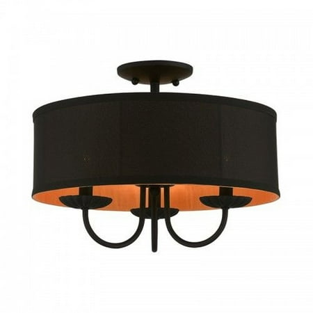 

3 Light Semi-Flush Mount in Transitional Style-12 inches Tall and 16 inches Wide Bailey Street Home 218-Bel-4615566