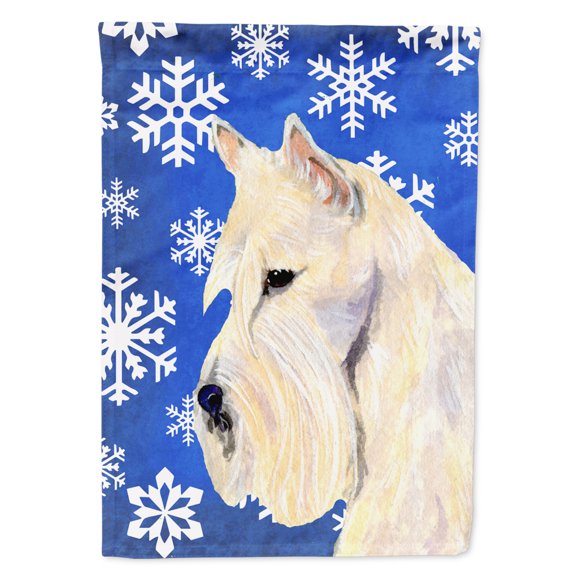 Carolines Treasures SS4668-FLAG-PARENT Scottish Terrier Winter Snowflakes Holiday Flag  multicolor