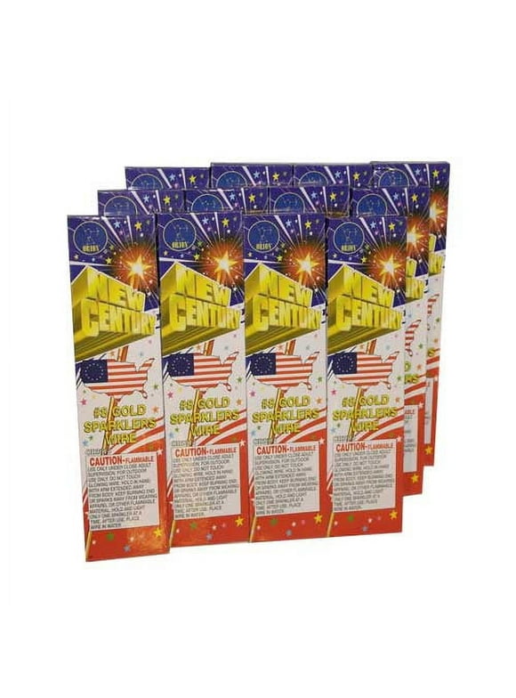 Wholesale Sparklers 216 Pc #8 Gold Sparklers - 36 Packages of 6 Sparklers Each.
