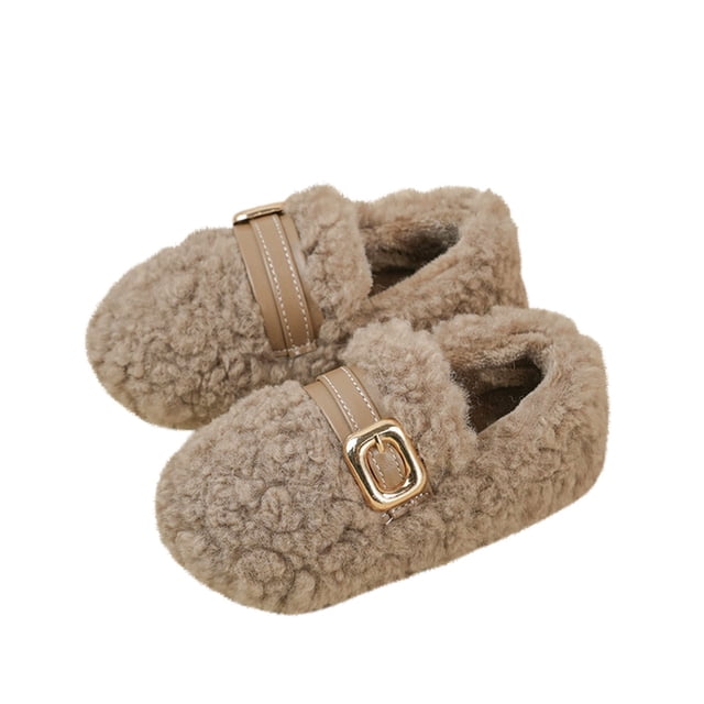 Fleece Lined Girls' Shoes for Winter and Fall, Warmth for Little Princesses