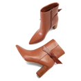 thumbnail image 3 of XYD Women Classic Side Bow Pointy Close Toe Ankle Boots Chunky High Heel Side Zipper Bootie Winter Shoes Size 8 Brown, 3 of 4