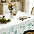 thumbnail image 6 of Teal Eucalyptus Leaves Tablecloth Waterproof Fabric,Rectangle Watercolor Oil-Proof Wrinkle Resistant Table Cover for Dining Table, Buffet Parties and Camping, Mint Color (60" x 84"), 6 of 6