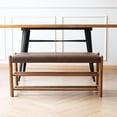 thumbnail image 4 of CREATISAN Upholstered Bench 3-Tier Shoe Rack Bench with Open Shelving, Brown, 330 lb Limit, 4 of 4