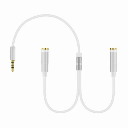 Audio Splitter Cable with Inline Control Double 3.5mm Jacks Double Headphone Jack Adapter for Multiple Device Connection