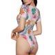 thumbnail image 2 of Fotbe Tropical Plants Body de Mujer con Cuello Redondo y Mangas Cortas, Sin Mangas Ajustado, Suave, Cómodo y Básico-Medium, 2 of 7