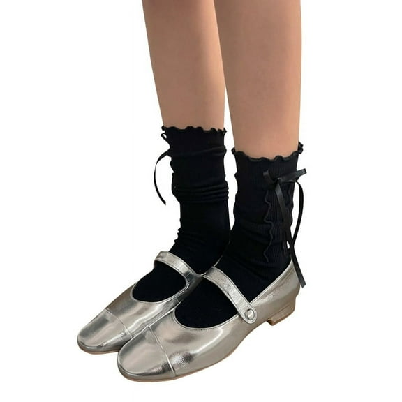 Milue Ankle Dress Socks Japanese Sweet Bowknot Crew Socks JK Uniform Loose Socks
