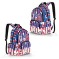 thumbnail image 2 of FKELYI July 4th USA Star Print School Backpack for Kids 17 Inch Bookbag Lightweight Backpacks for Boys Girls Casual Daypack with Multi-Pockets Rucksack, 2 of 7