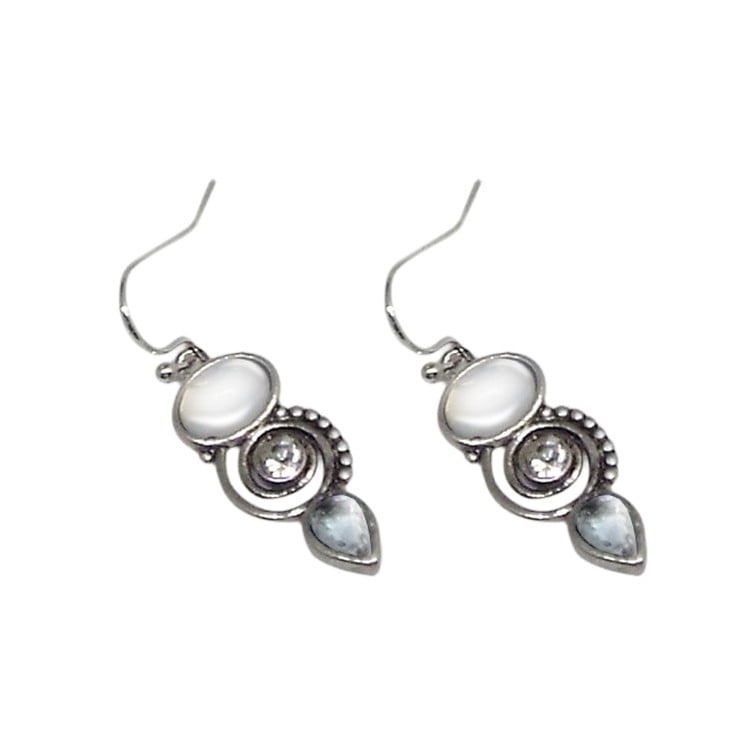 Sterling Silver Spiral Pendant Dangle Earrings Fine Jewellery Gifts for Women D.Perlla Pearl Drop Earrings