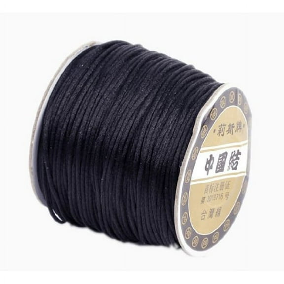 LABSERRON 1Set Elastic Braded Cord Wire Coil Spool Black Nylon Beading String Cord Jewelry Makers