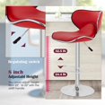 thumbnail image 4 of YRLLENSDAN Adjustable Bar Stools Set of 2 with Back and Footrest Comfy Curved Bar Chairs Set of 2 Kitchen Island Chairs with Metal Base Leather Upholstered Swivel Counter Height Stools,Red, 4 of 7