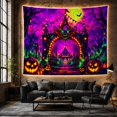 thumbnail image 6 of Menacing Skull with Glowing Eyes in a Haunted Archway, Eerie Gothic for Halloween Enthusiasts, Spooky Castle Scene Art, Halloween Gift, Tapestry Wall Hanging for Bedroom and Living Room, 6 of 7