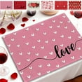 thumbnail image 4 of Valentine's Day Placemats Set, Polyester Fabric Table Mats with Heart and Love Patterns, 17.72x11.81 Inch Washable Dining Table Decor for Romantic Dinner, Party, or Holiday Celebration, 4 of 7