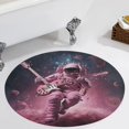 thumbnail image 4 of Space Astronaut Round Small Area Rug, Print Non Slip Washable Floor Mat, Soft Throw Rug for Living Room, Powder Room Entryway, Bathroom, Bedside, 4 of 7