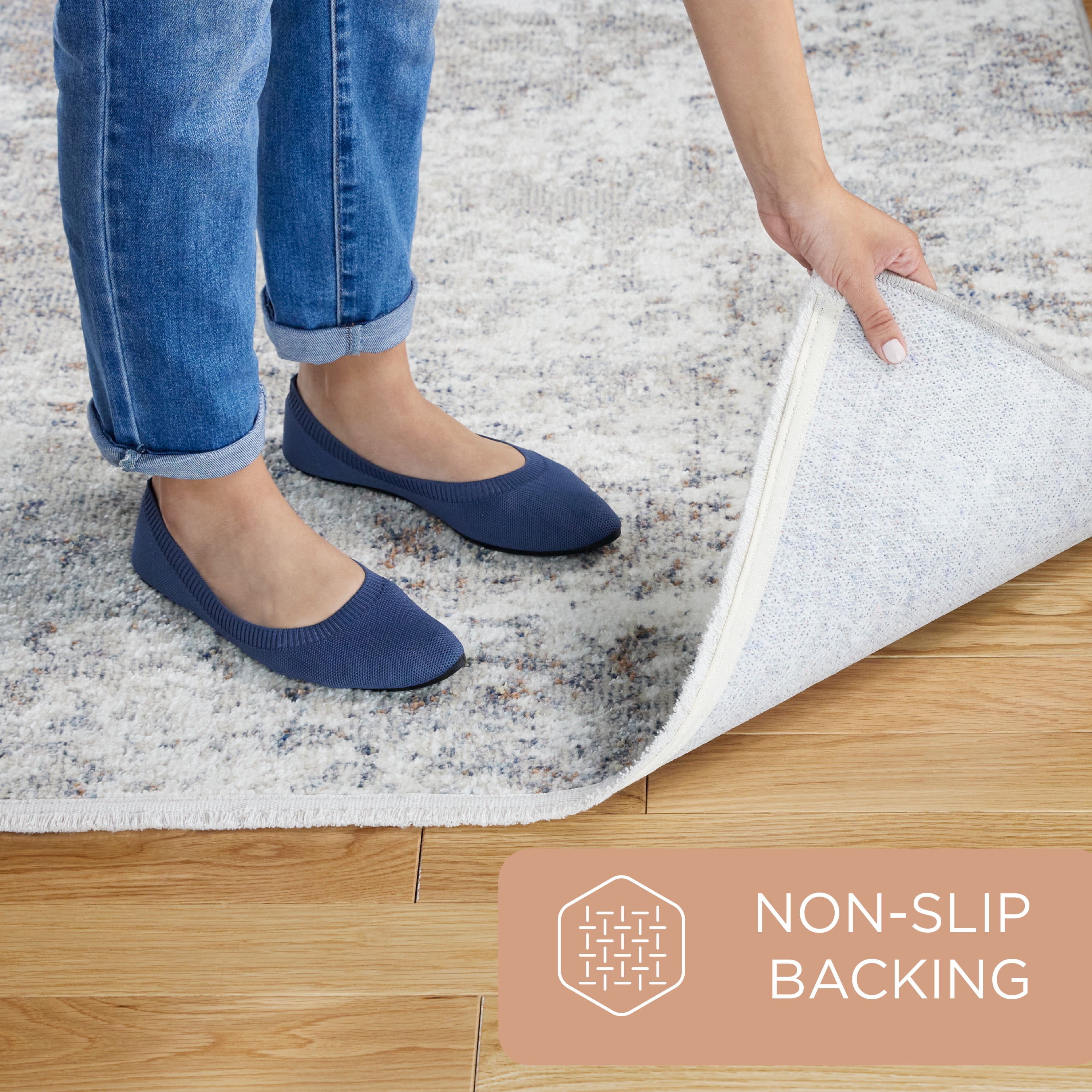 TOWN & COUNTRY EVERYDAY Rein Abstract Cloud Everwash® Washable Runner Area Rug with Non-Slip Backing, Pet Friendly Rug, Grey, 1'9"x7'2"