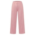 thumbnail image 4 of CPNG Girls Oversized Sweatpants Straight Wide Leg Drawstring Sweat Pants Elastic High Waist Solid Color Baggy Joggers(Pink,10-11 Years), 4 of 5