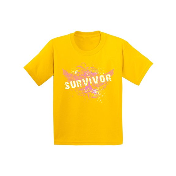 Awkward Styles Cancer Survivor Youth T Shirt Angel Shirt for Children Cancer Shirt for Children Cancer Angel Shirt Breast Cancer Survivor T-Shirt Breast Cancer Awareness Shirts for Kids