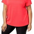 thumbnail image 3 of IDEOLOGY Womens Red Moisture Wicking Heather Short Sleeve V Neck T-Shirt Plus 1X, 3 of 3