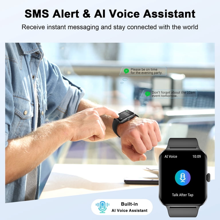 Smartwatch voor Heren 1.83 TFT Touchscreen Smart watch met Bluetooth Bellen 24/7 Hartslag Slaapmonitor SpO2 Bloeddrukmeting 120 Sportmodi Fitness IP68 Waterdichte Android iOS (Roos Goud