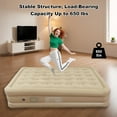 thumbnail image 6 of JUANYU Lightweight Air Mattress,Easy Setup Ultra Comfort Inflatable Airbed with Built-in Pump for Camping,Travel,Guests,75"×39"×16",Beige,Twin Size, 6 of 8