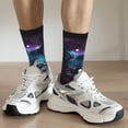 thumbnail image 6 of KLL Purple Sky Wolf Print Cool Socks Men's Women's Crew Socks Funny Crazy Novelty Stockings, 6 of 6