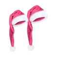 thumbnail image 1 of wonima02 Long Tail Santa Hats for Adult, 2pcs Christmas Hats Red Pink Black for Christmas New Year Festive Holiday Party, 1 of 1