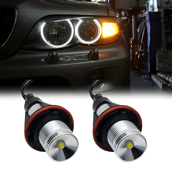 2x White LED Angel Eye Halo Ring Light Bulbs Lamp Fit For BMW E39 E60 E53 X5