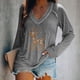 thumbnail image 2 of Tops de Mujer Camisas de Manga Larga Otoño Moda Causal Cuello en V Blusa Estampada Camiseta Otoño Odeerbi ODB148698, 2 of 5