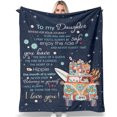 thumbnail image 4 of To my daughter Blanket Lightweight Travel Soft Flannel Throw Blanket Living Room Bedroom Sofa Decoration 60"X80", 4 of 5