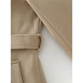 thumbnail image 5 of KVE Women's Classic Double Breasted Pea Coat Winter Mid-Long Slim Trench Coat with Belt Khaki Medium, 5 of 7