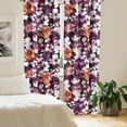 thumbnail image 2 of Ambesonne Spring Curtains, Anemones Daisy Rose Flowers, Pair of 28"x84", Purple and Persian Orange, 2 of 5