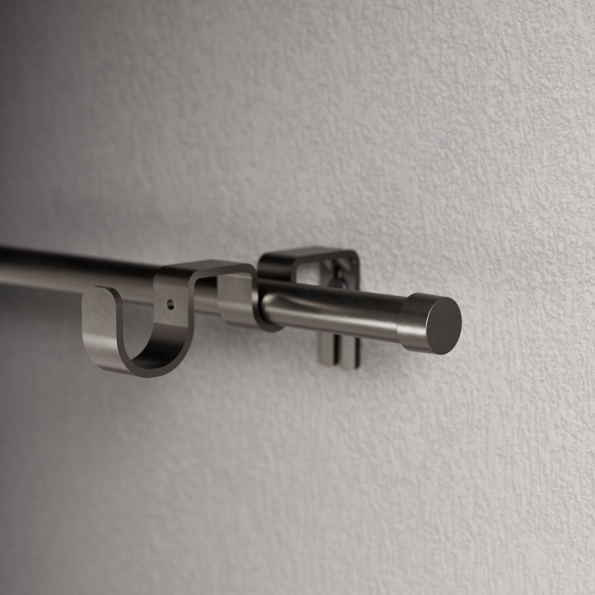 (2 pack) Better Homes & Gardens 5/8 in Add-On Curtain Rod Kit, Plated Pewter, Adjustable 32-120 in