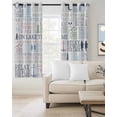 thumbnail image 2 of Ocean Nautical Kitchen Curtains Rustic Anchors Fish Oars Lighthouses Cafe Short Curtains for Bathroom Blackout Window Curtain Grommet Small Window Treatment Drapes for Bedroom Living Room 27.5"x39"x2, 2 of 9