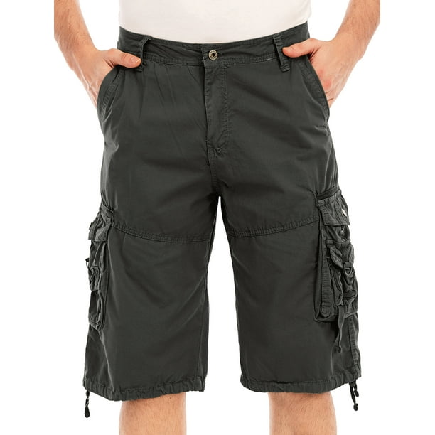 FOCUSSEXY - FOCUSSEXY Men's Cotton Cargo Shorts Lightweight Cargo Shorts Cotton Relaxed Fit